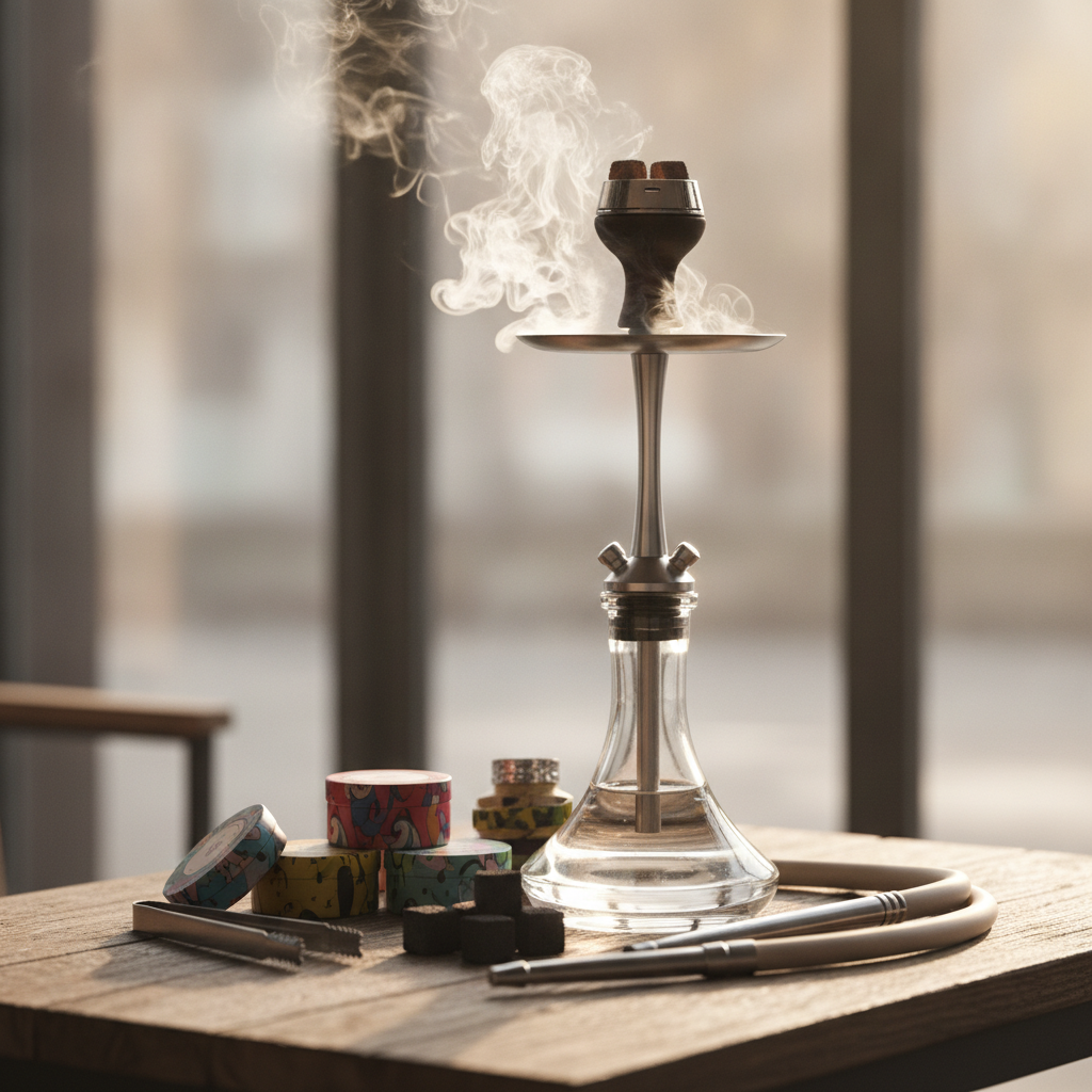 Hookah no people zoom in focus on the smoking products